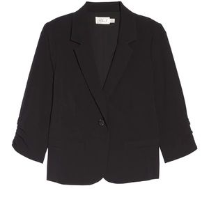 Ruched Sleeve Blazer